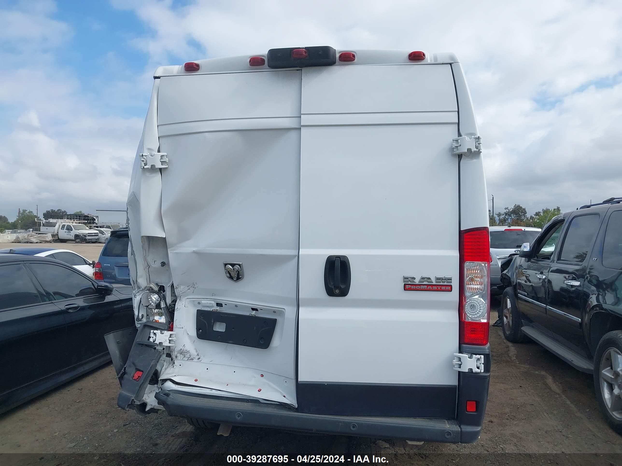 2019 Ram Promaster 3500 Cargo Van High Roof 159 Wb Ext vin: 3C6URVJG6KE565175