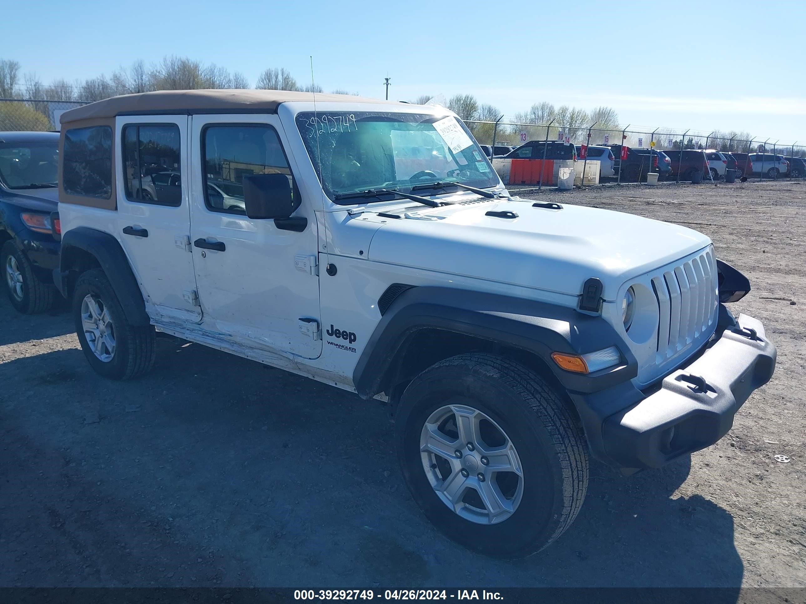 2022 Jeep Wrangler Unlimited Sport S 4X4 vin: 1C4HJXDG6NW215774