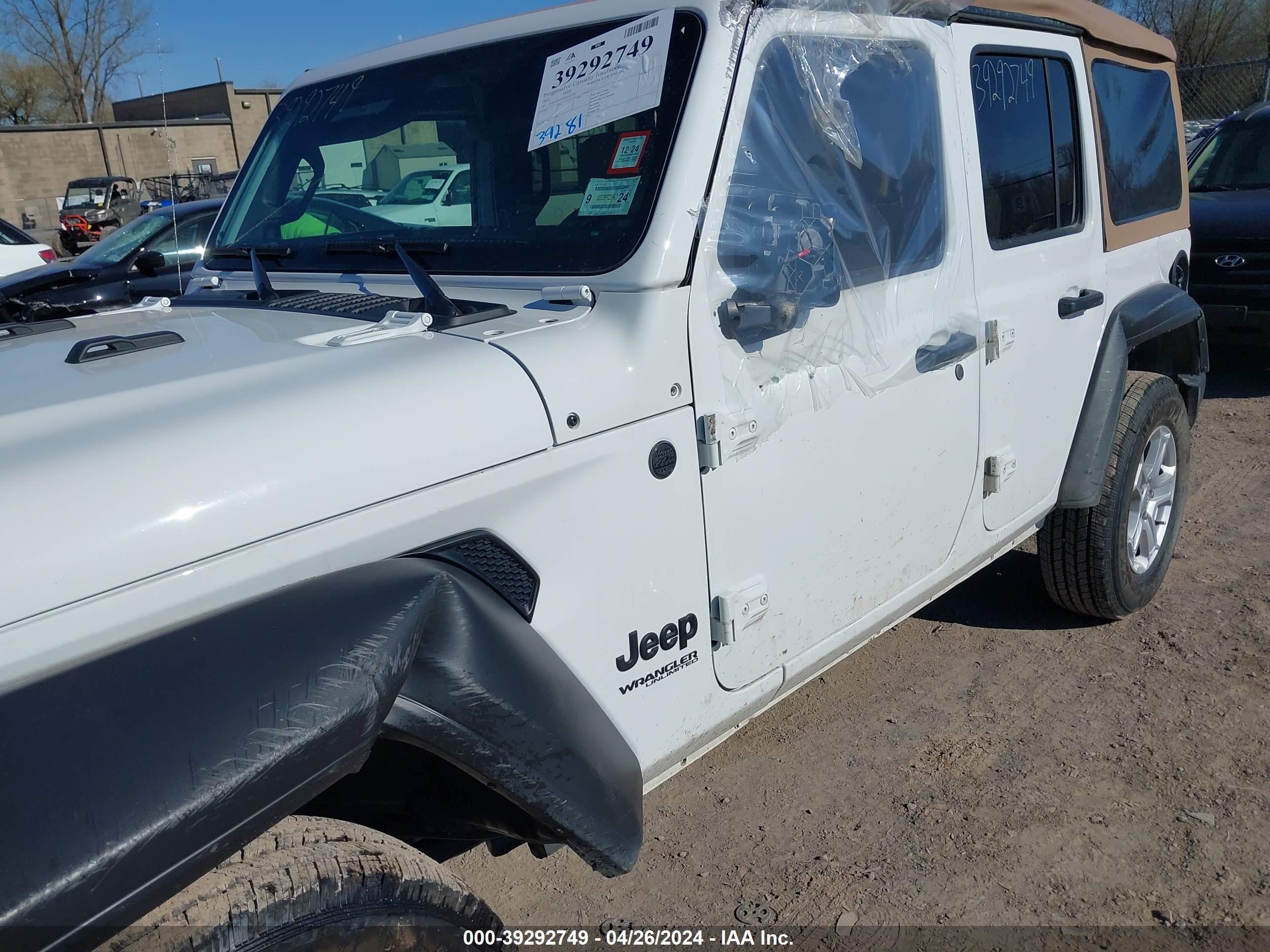 2022 Jeep Wrangler Unlimited Sport S 4X4 vin: 1C4HJXDG6NW215774