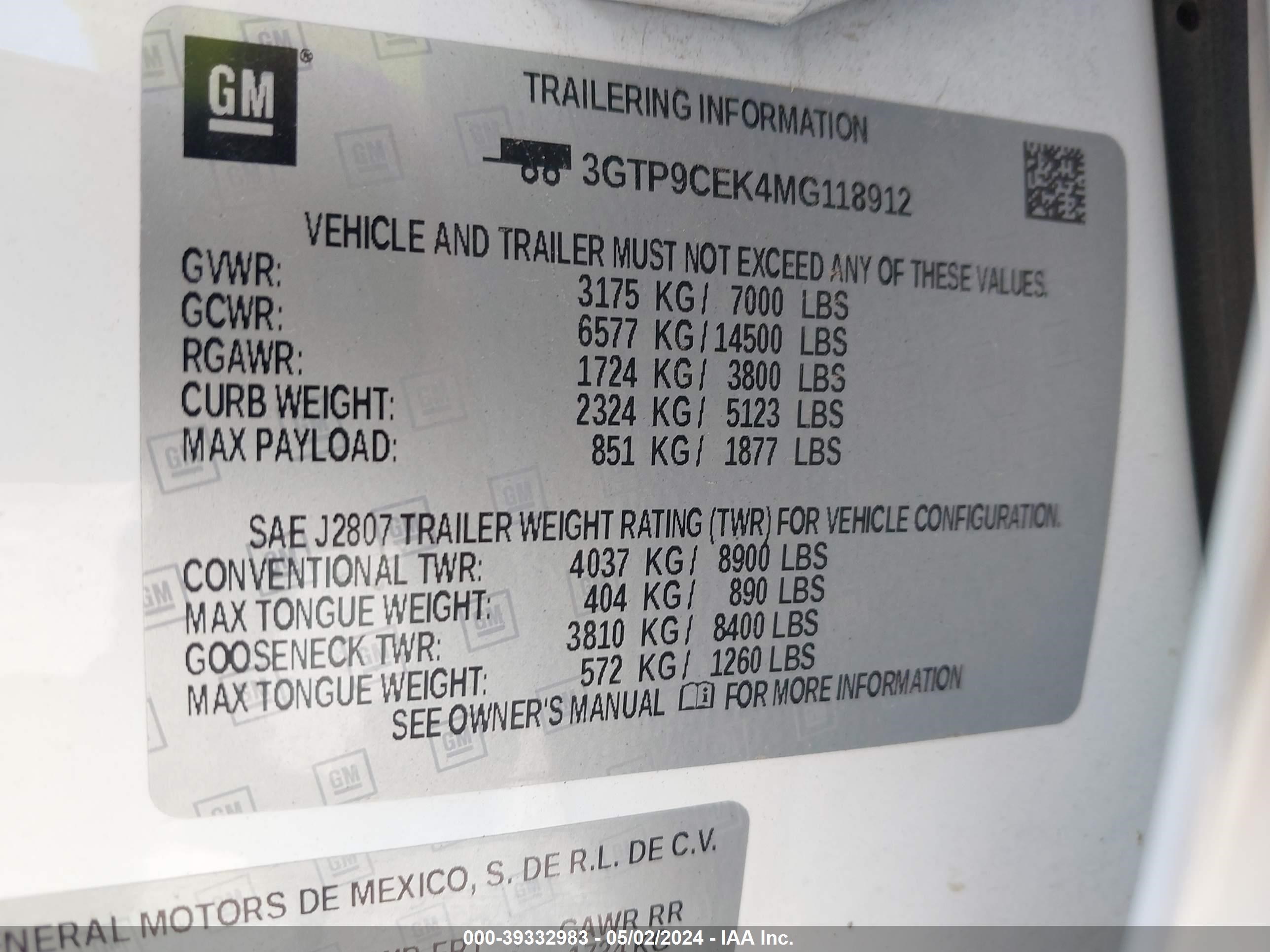 2021 GMC Sierra 1500 4Wd Short Box Elevation vin: 3GTP9CEK4MG118912