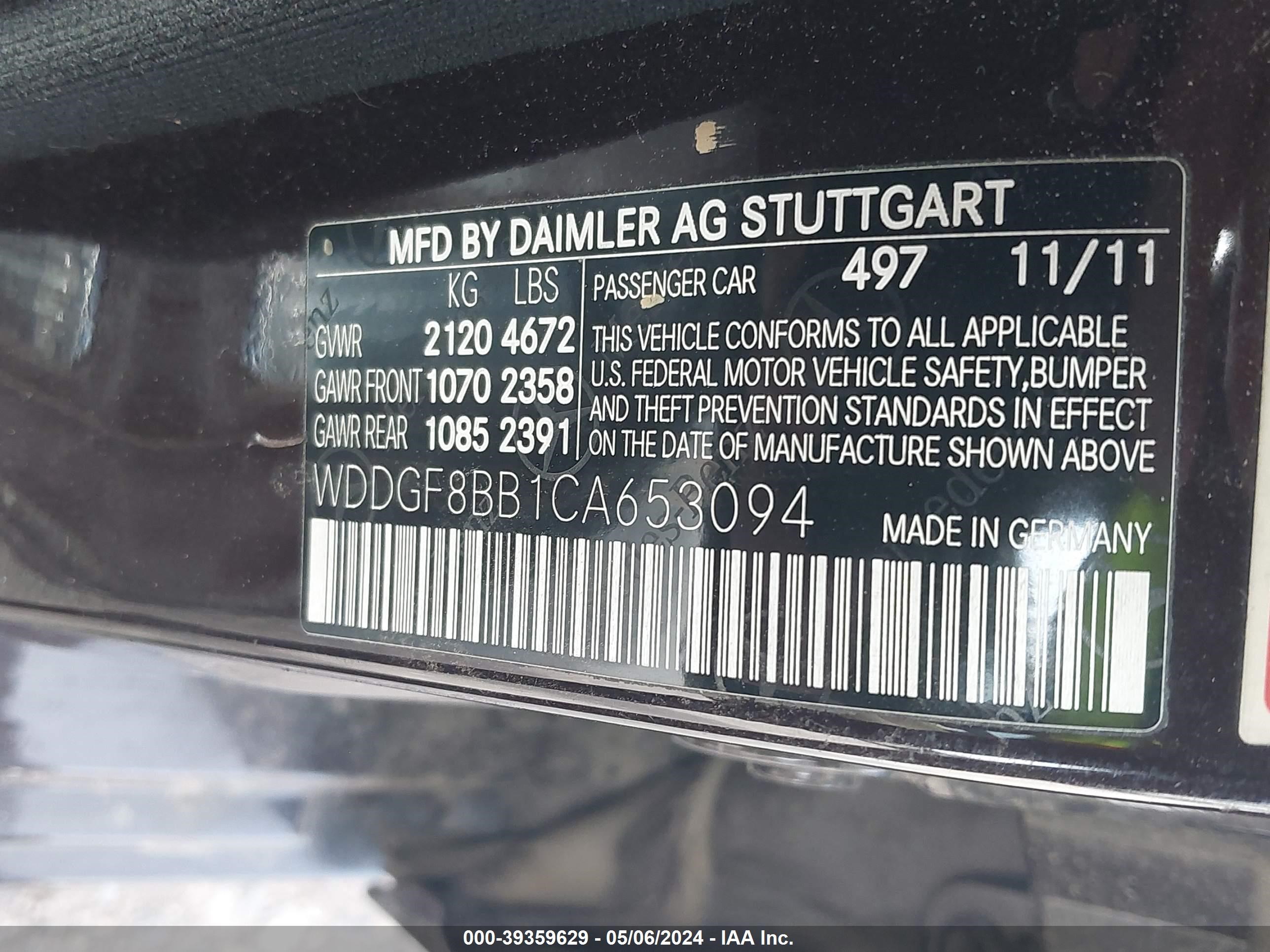 2012 Mercedes-Benz C 300 Luxury 4Matic/Sport 4Matic vin: WDDGF8BB1CA653094