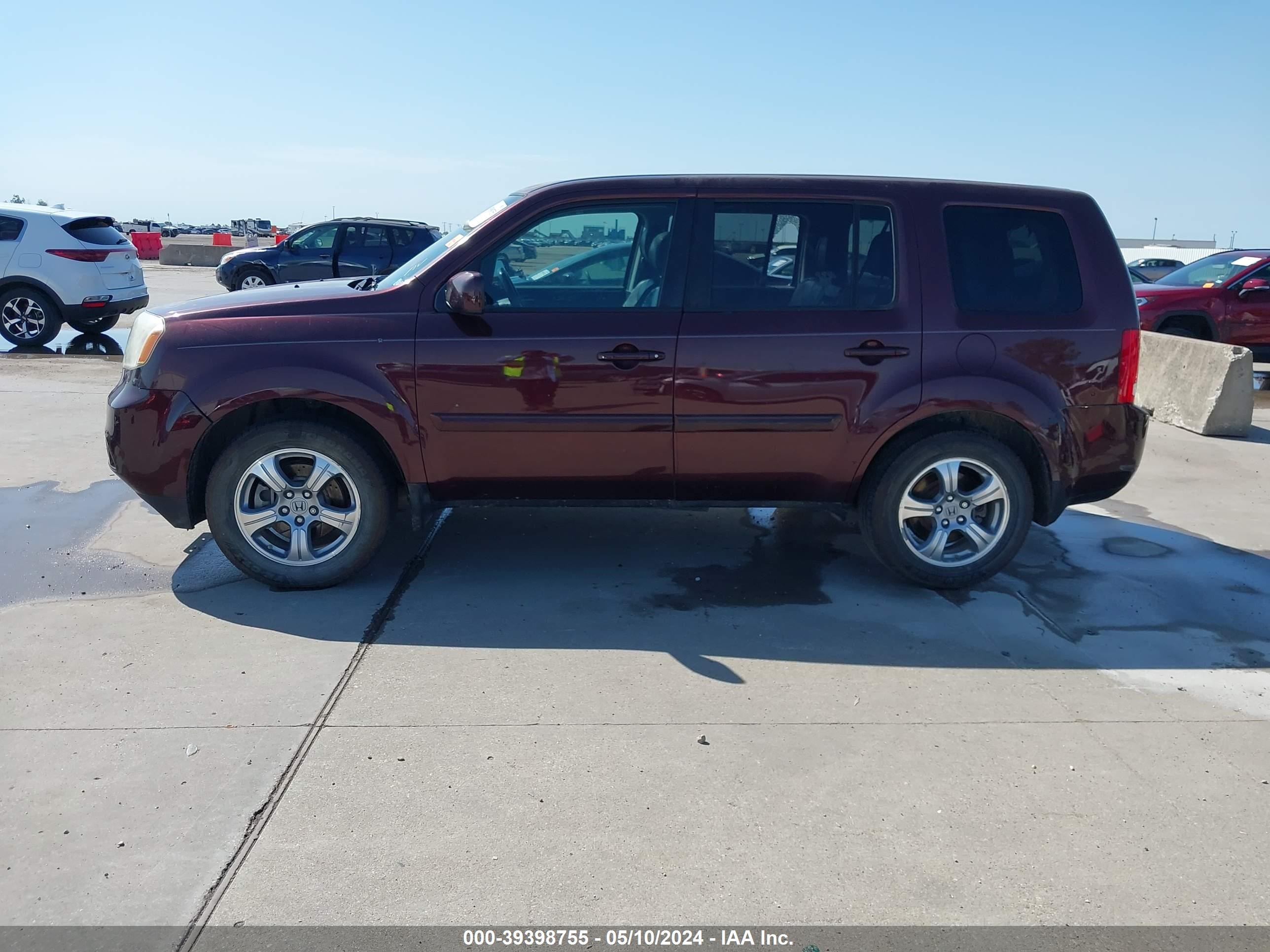 2012 Honda Pilot Ex-L vin: 5FNYF3H59CB028629