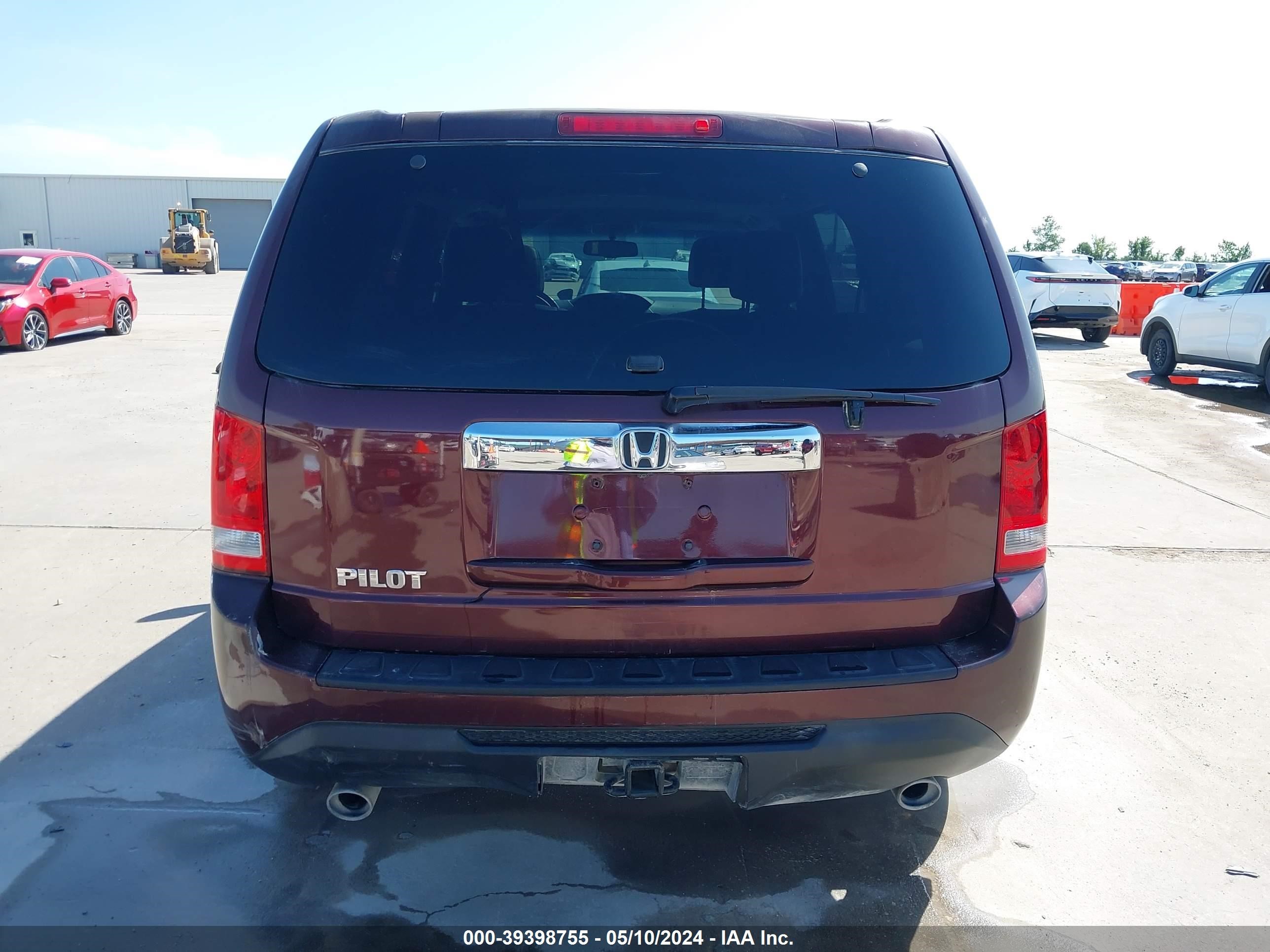 2012 Honda Pilot Ex-L vin: 5FNYF3H59CB028629