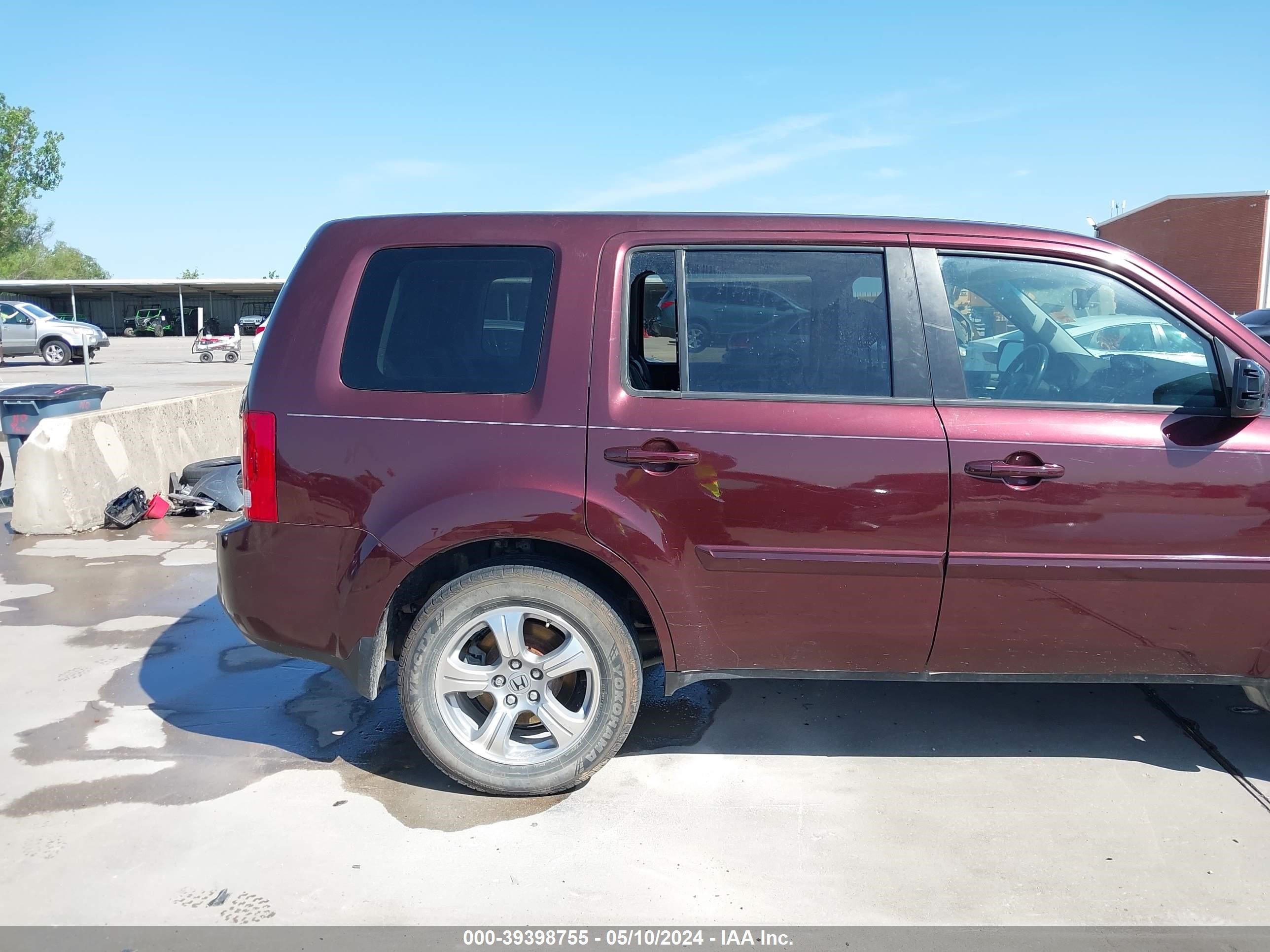 2012 Honda Pilot Ex-L vin: 5FNYF3H59CB028629