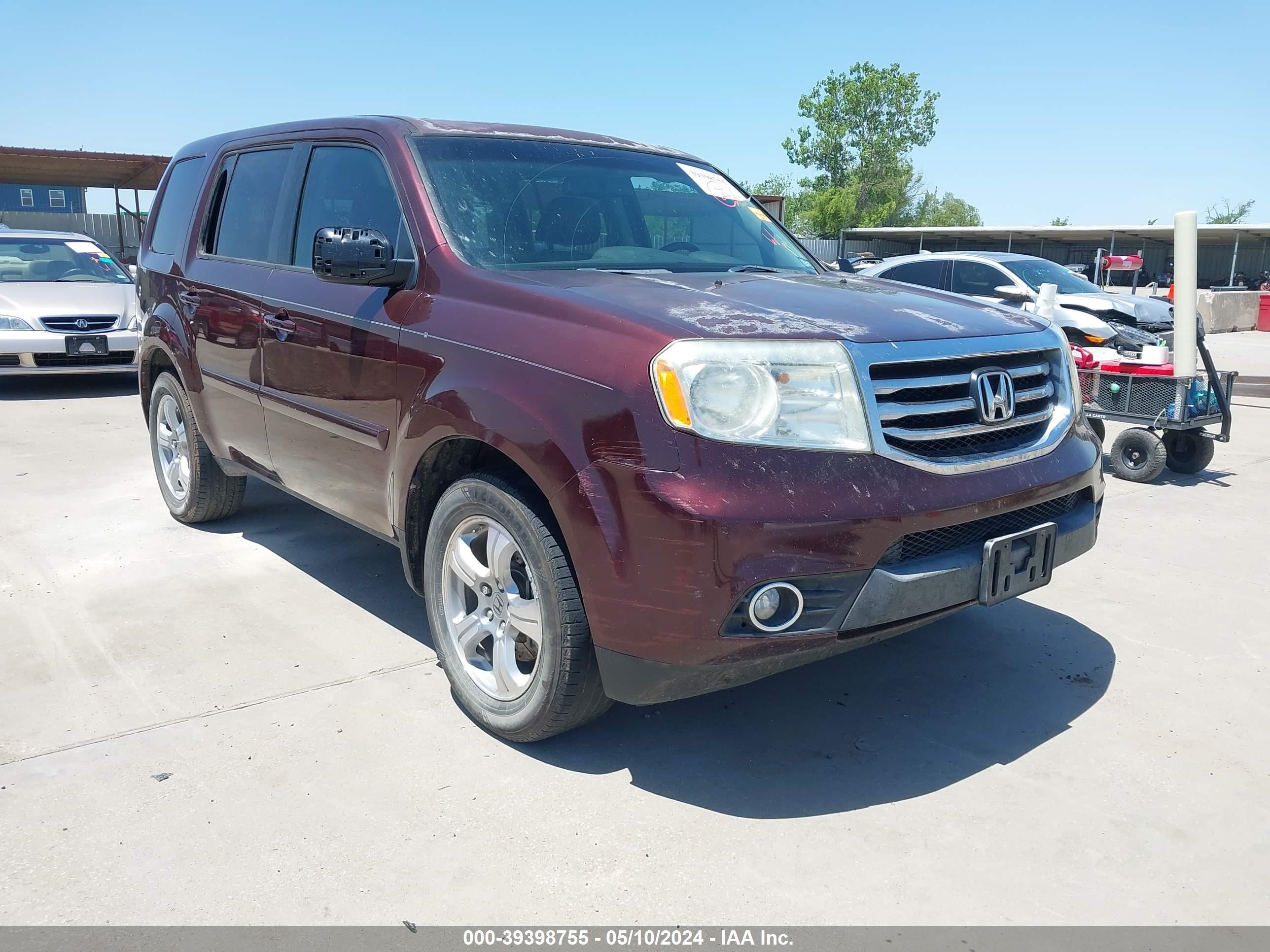 2012 Honda Pilot Ex-L vin: 5FNYF3H59CB028629