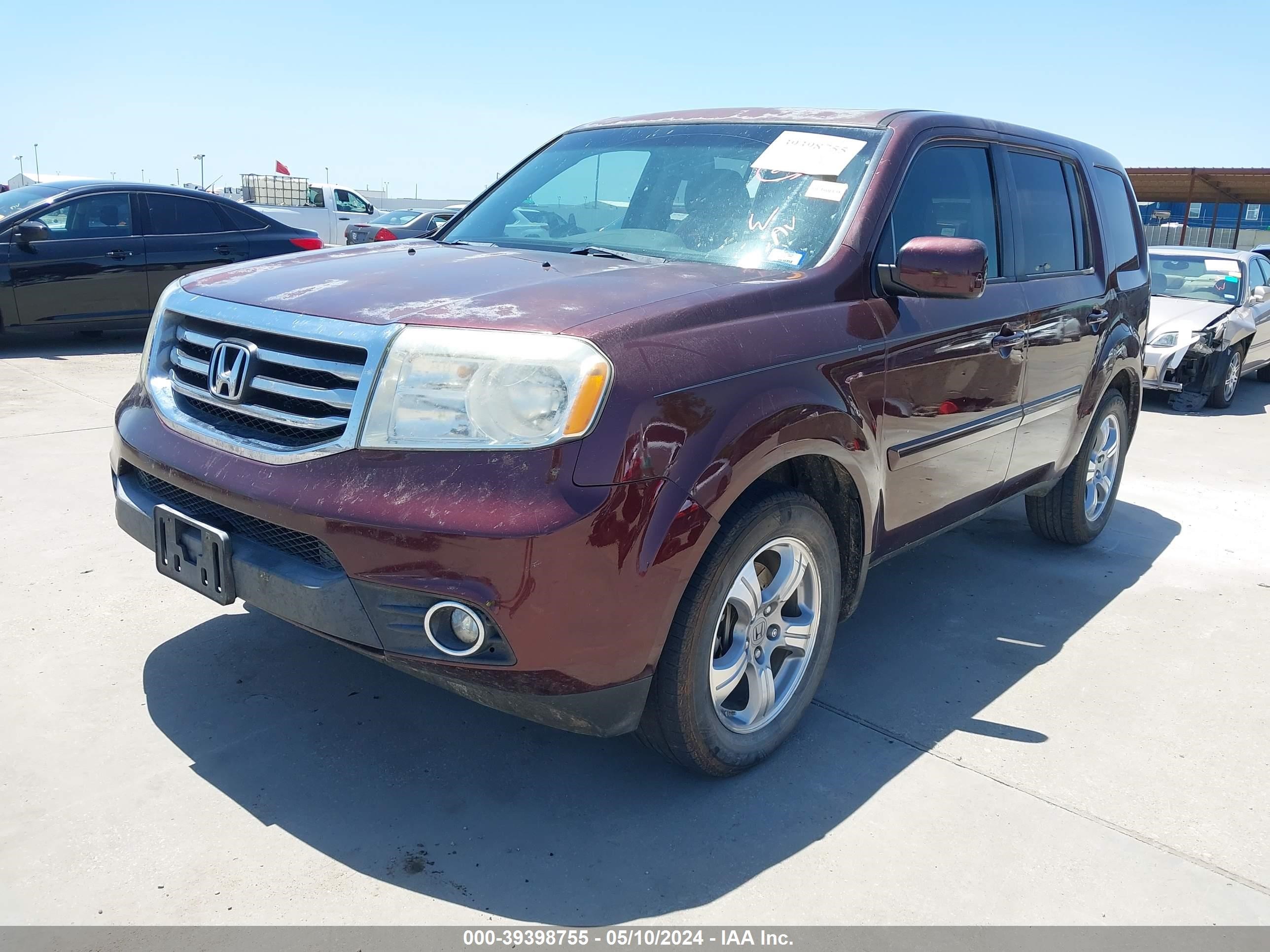 2012 Honda Pilot Ex-L vin: 5FNYF3H59CB028629