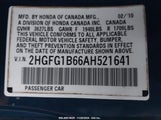 Honda Civic Lx 2HGFG1B66AH521641 снимка