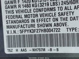 HONDA RIDGELINE RT 5FPYK3F27HB004722 снимка