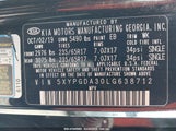 KIA SORENTO 2.4L LX 5XYPGDA30LG638712 photo