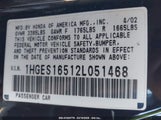 HONDA CIVIC LX 1HGES16512L051468 снимка