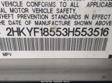 HONDA PILOT EX-L 2HKYF18553H553516 снимка