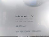 TESLA MODEL Y AWD/LONG RANGE DUAL MOTOR ALL-WHEEL DRIVE 7SAYGDEE2PF696336 снимка