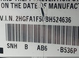 HONDA CIVIC LX 2HGFA1F50BH524636 снимка