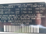 HYUNDAI VELOSTER BASE W/GRAY KMHTC6AD6CU063301 снимка