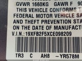HONDA CIVIC LX 19XFB2F5XCE098209 снимка