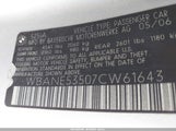 BMW 525I WBANE53507CW61643 снимка