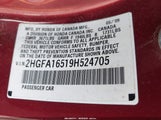 HONDA CIVIC LX 2HGFA16519H524705 снимка