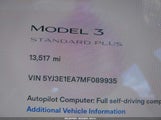 TESLA MODEL 3 STANDARD RANGE PLUS REAR-WHEEL DRIVE 5YJ3E1EA7MF089935 снимка