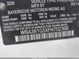 BMW 320I WBA3B1G5XFNT02306 снимка