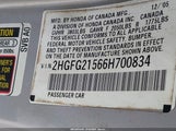 Honda Civic Si 2HGFG21566H700834 снимка
