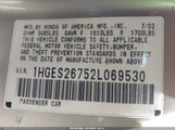 Honda Civic Ex 1HGES26752L069530 снимка