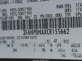 Ford Fusion Se 3FAHP0HAXCR155662 снимка