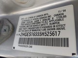 Honda Civic Lx 2HGES16555H525617 снимка