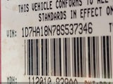 Dodge Ram  Slt 1D7HA18N78S537346 снимка