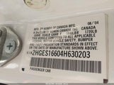Honda Civic Lx 2HGES16604H630203 снимка