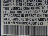 Honda Odyssey Elite 5FNRL6H95KB081392 снимка