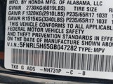 Honda Odyssey Ex-L 5FNRL5H65GB047282 снимка
