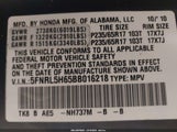 Honda Odyssey Ex-L 5FNRL5H65BB016218 снимка