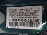 Honda Civic Lx 1HGES16592L048088 снимка