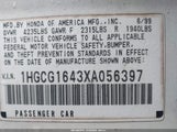 Honda Accord Lx V6 1HGCG1643XA056397 снимка