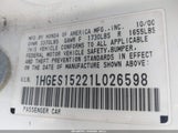 Honda Civic Dx 1HGES15221L026598 снимка