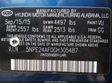 Hyundai Sonata Se 5NPE24AF0GH305487 снимка
