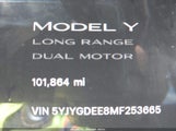 Tesla Model Y Long Range Dual Motor All-Wheel Drive 5YJYGDEE8MF253665 снимка