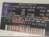 Kia Optima Ex 5XXGN4A7XFG416406 снимка