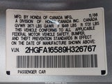 Honda Civic Lx 2HGFA16589H326767 снимка