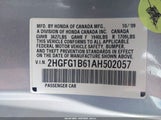 Honda Civic Lx 2HGFG1B61AH502057 снимка