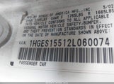 Honda Civic Lx 1HGES15512L060074 снимка