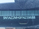 Nissan Murano S/Sl/Sv/Platinum 5N1AZ2MH0FN239688 снимка
