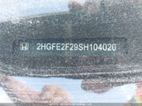 Honda Civic Lx 2HGFE2F29SH104020 снимка