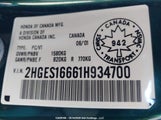 Honda Civic Lx-G 2HGES16661H934700 снимка