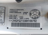 Honda Civic Si Si 2HGFG21538H100792 снимка