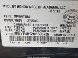 Honda Pilot Touring 5FNYF4H92DB506786 снимка