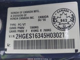 Honda Civic Dx Vp 2HGES16345H030212 снимка