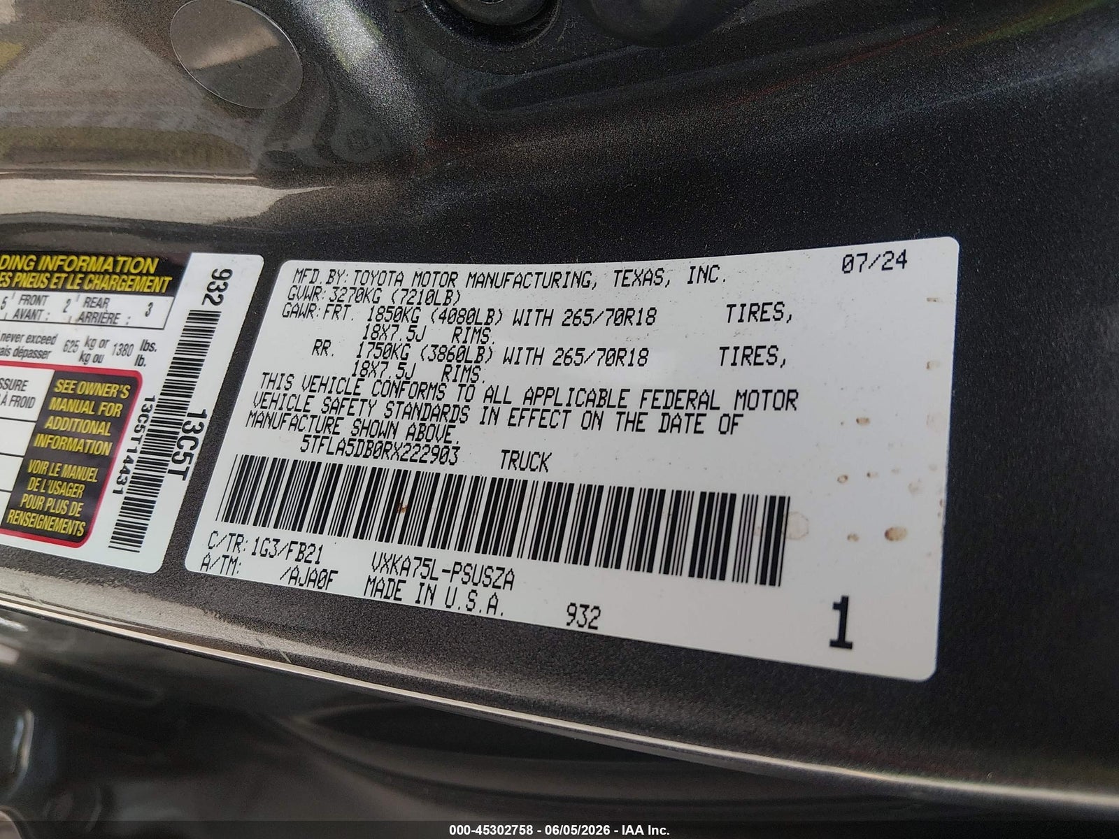 2024 Toyota Tundra, auction photo 9