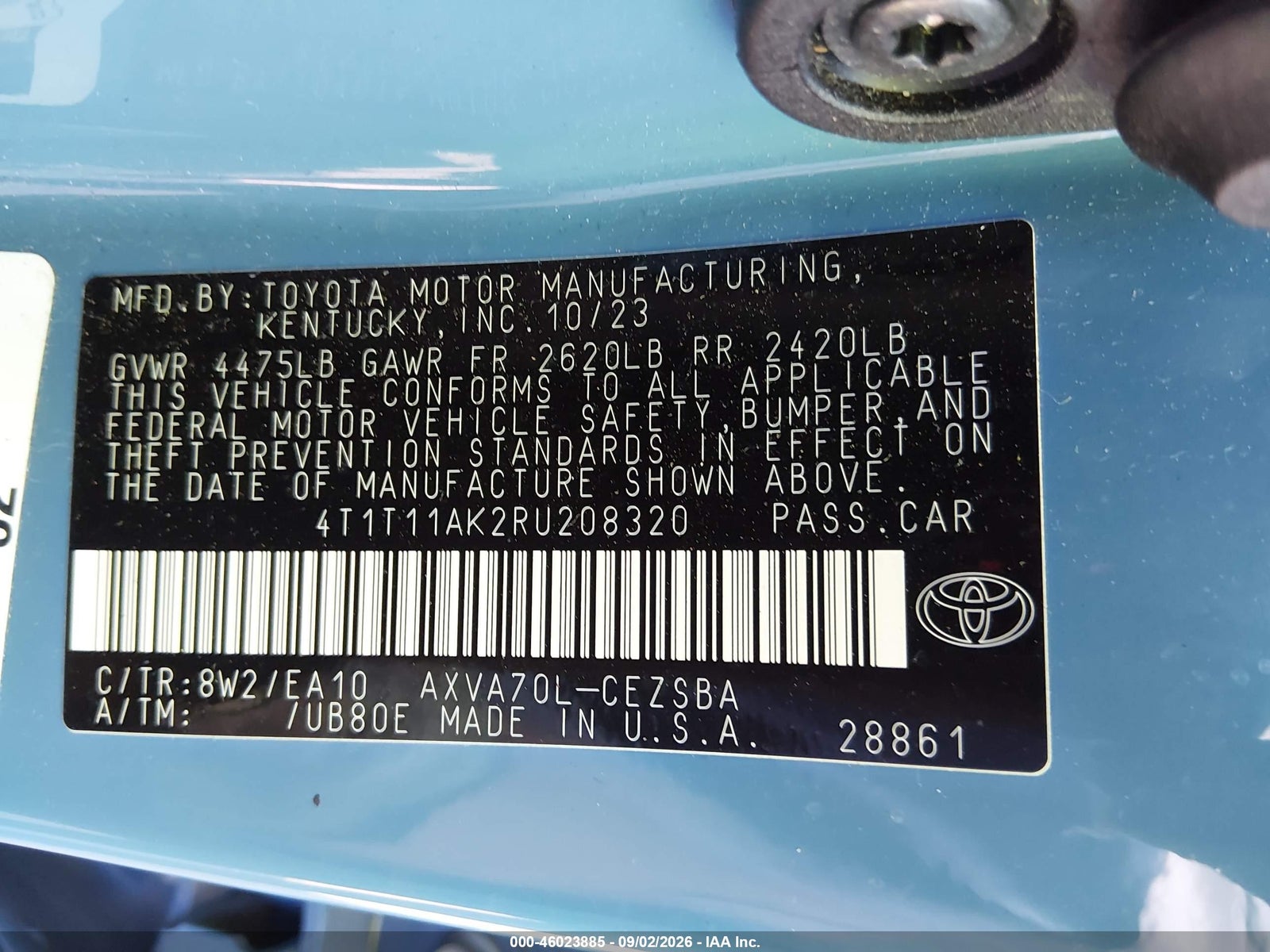 2024 Toyota Camry, auction photo 9