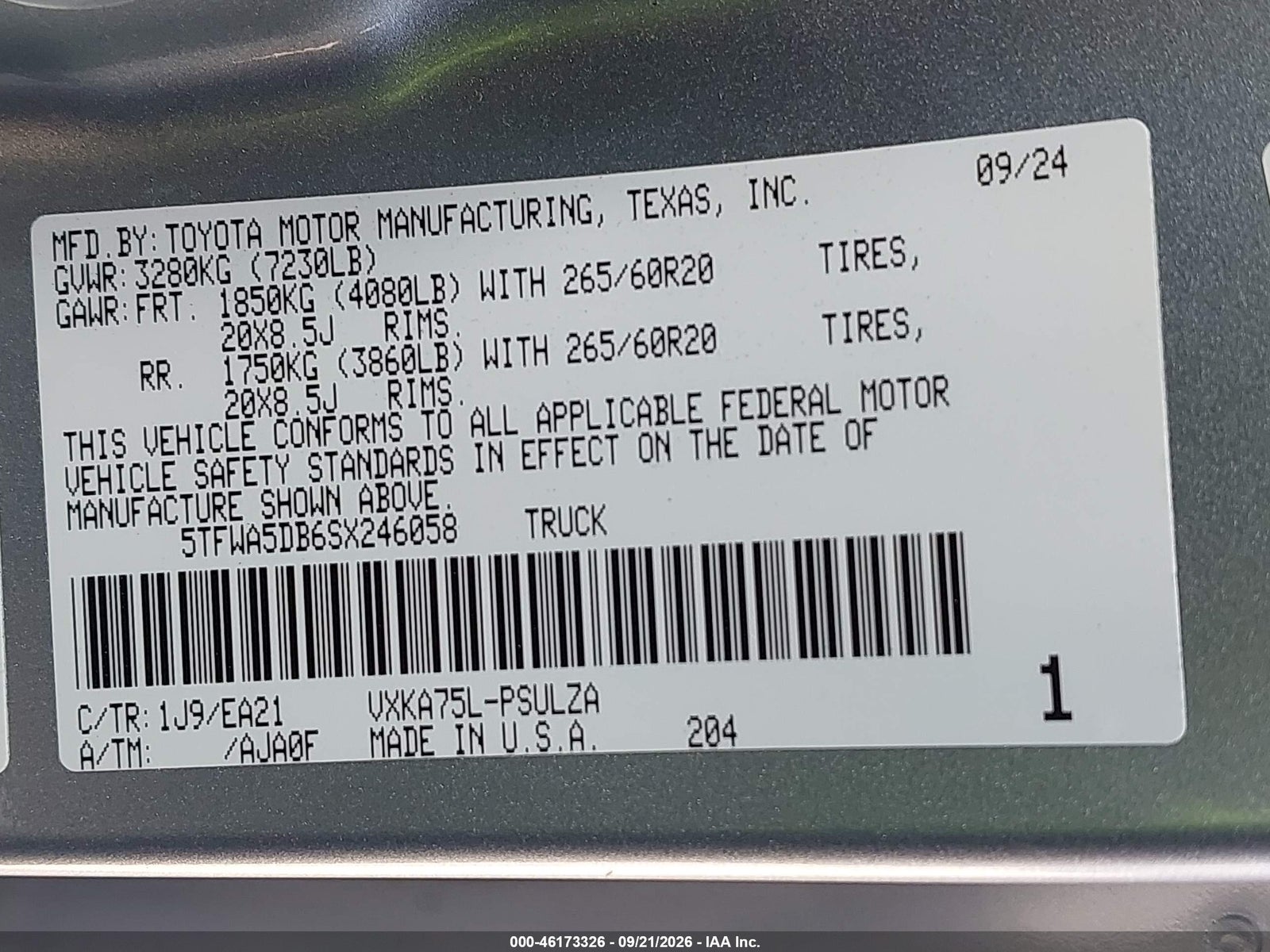 2025 Toyota Tundra 4WD, auction photo 9
